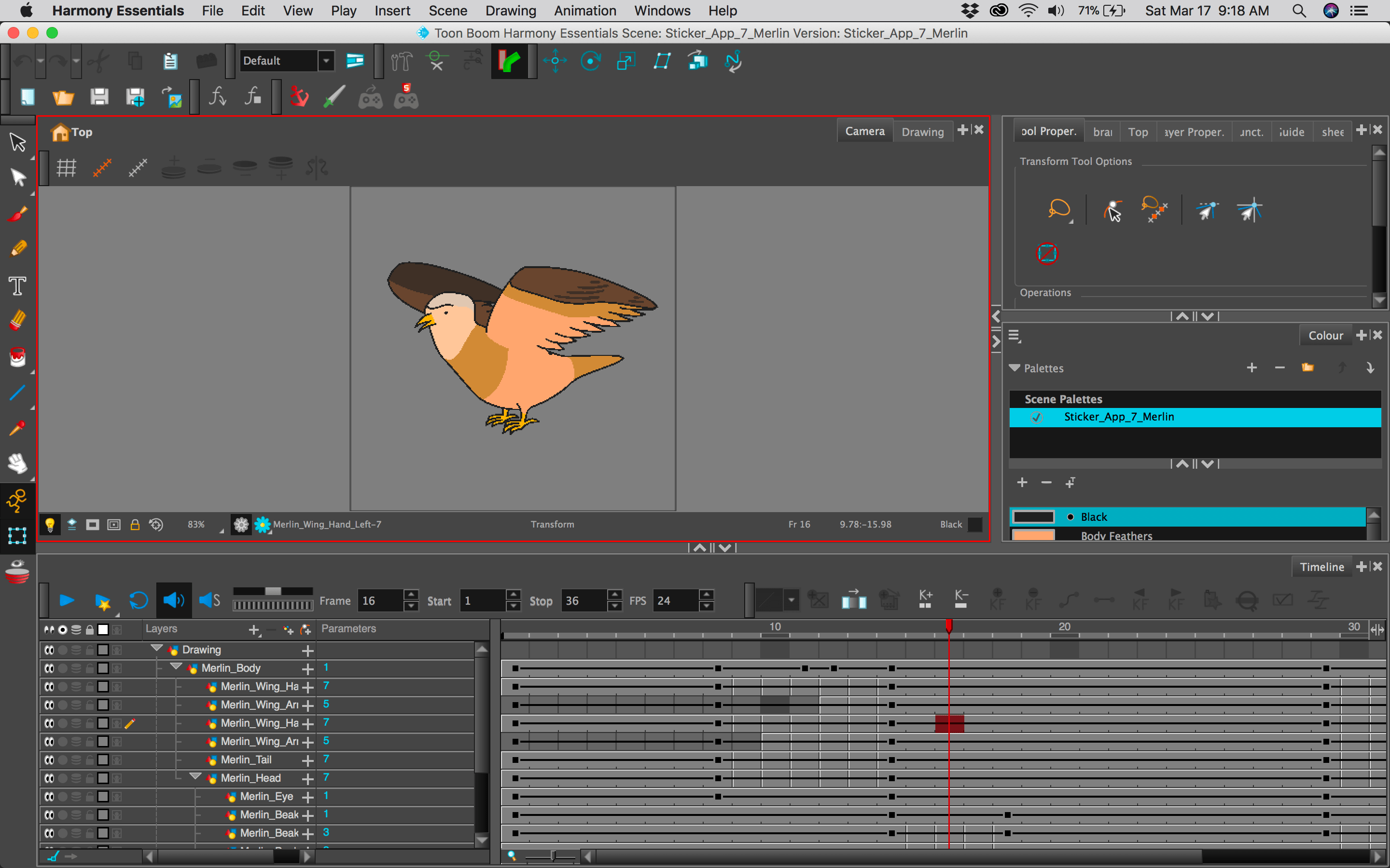 Toon Boom Harmony Screenshot Featuring a Merlin